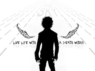 Mohawk man gothic anime wings - death free wallpaper
