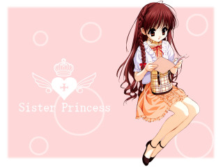 Girl crown braid pink background - anime art free wallpaper for desktop