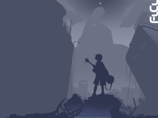 Silhouette person rock guitar city - his hand and a city in the background free wallpaper