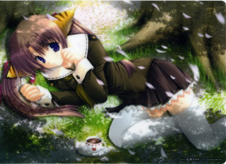 Alice prin lying cat bird - her hand free wallpaper