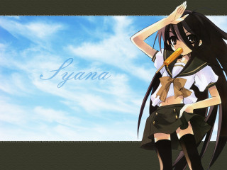 Kyna girl anime longhair bowtie - a blue sky free wallpaper