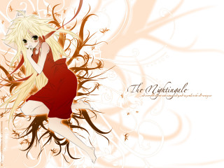 Gothic anime woman reddress floral - a floral design free wallpaper