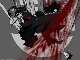 Man with katana blood red - bloody free wallpaper