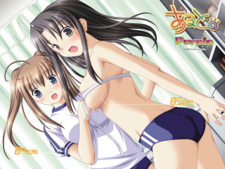 Anime girls window green white - a couple of anime girls free wallpaper for desktop