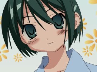 Green hair blue shirt flower - green hair free wallpaper