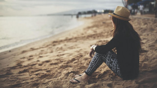 Woman beach water people walking 2 - beach free wallpaper