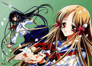 Anime girls long hair bows 10 - long hair and bows free wallpaper