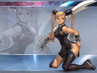 Woman gun sword space bravely - inspired free wallpaper