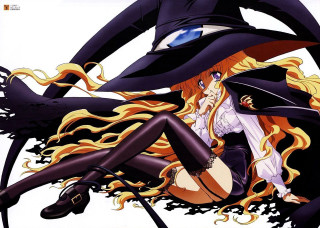 Witch queen blonde long legs - magic realism free wallpaper for desktop