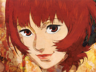 Red hair girl flower portrait - a flower free wallpaper