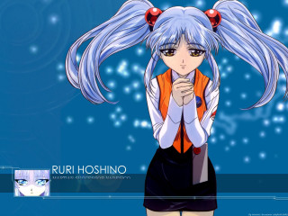 Anime girl blue background snowflakes - purism free wallpaper