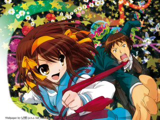 Flying anime characters christmas starry - toyism free wallpaper
