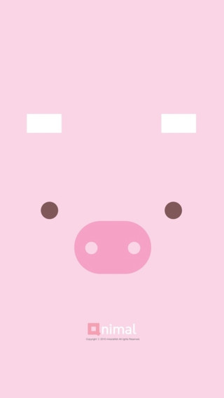 Pink pig vector kawaii beeple - a black outline free wallpaper