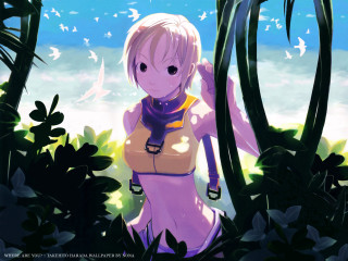 Woman bikini forest bird overhead 2 - global free wallpaper