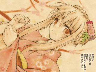 Woman longhair flower kimono anime - a drawing of a woman free wallpaper