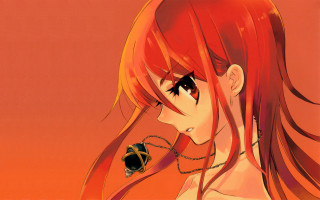 Red hair girl necklace fire - she free wallpaper