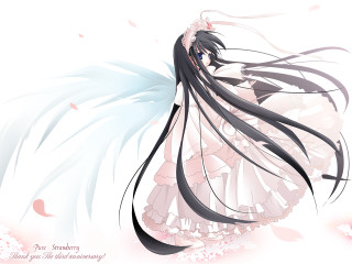 Angelic gothic woman flower petal - a flower pattern free wallpaper