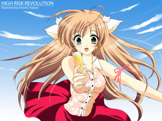 Girl longhair wine glass sky - cloud behind her free wallpaper