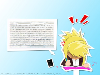 Cartoon character book cellphone message - a paper free wallpaper
