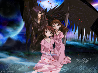 Anime couple water bird blood - giant free wallpaper