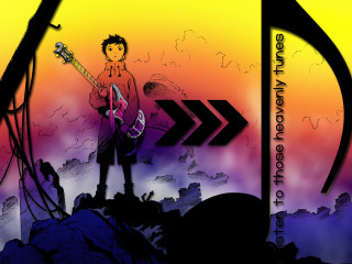 Man hill guitar sign aya - top of a hill free wallpaper