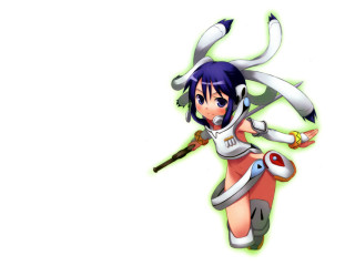 Flying robot girl sword animal - leg free wallpaper