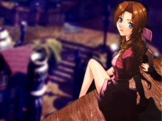 Woman ledge room clock cat - rendered free wallpaper
