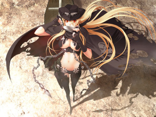 Blonde hat sword rock female - her hand and a sword free wallpaper