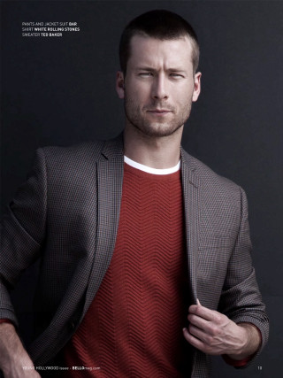 Man redshirt grayjacket portrait realistic - his hands in his pockets free wallpaper