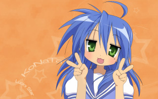 Bluehair greeneyes peacesign manga anime - the peace sign free wallpaper