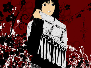 Woman scarf flower red background - a scarf free wallpaper