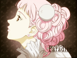 Pink hair girl ball portrait - a dark background free wallpaper for desktop
