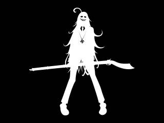 Silhouette woman gun dress longhair - gapmoe yandere grimdark free wallpaper