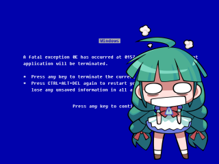 Fatal exception blue background green - hint of yayoi kasuma free wallpaper