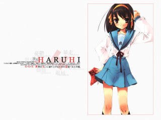 Haruhi girl blue dress white - blue free wallpaper