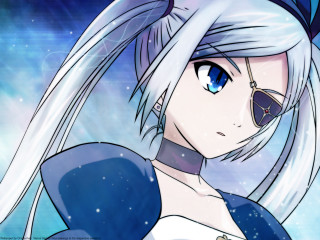White haired anime girl blue - a blue hat free wallpaper
