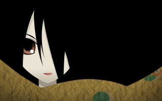 Woman longhair blackbackground circles anime - a green circle free wallpaper