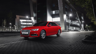 Red car night city scene - feature free wallpaper