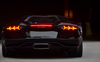 Black sports car lights dark 2 - intimidating free wallpaper