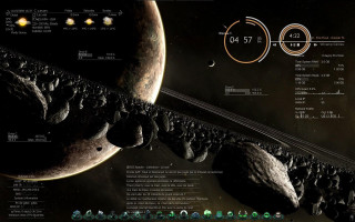 Computer screen space station planets - planet free wallpaper