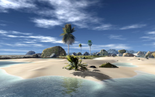 Tropical island palm trees rocks 7 - a tropical island free wallpaper
