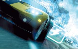 Yellow black car clocktower cityscape - car free wallpaper