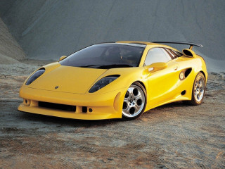 Yellow sports car desert mountain 2 - a desert area free wallpaper