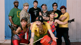 Group posing baseball bat bucket - david lachapelle free wallpaper