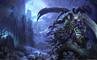 Demon woman fullmoon sword fantasy - art of brom free wallpaper for desktop