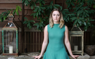 Woman green dress tree lanterns - elisabeth collins free wallpaper