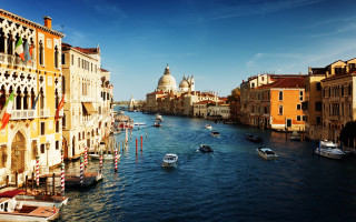River boats buildings dome cityscape - canaletto free wallpaper