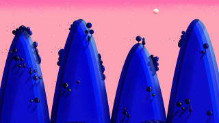 Blue surfboards pink background starry - planet free wallpaper