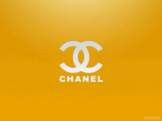 Yellow background chanel logo white - international typographic style free wallpaper for desktop