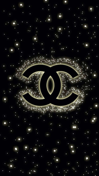 Chanel logo black background stars - white dot free wallpaper